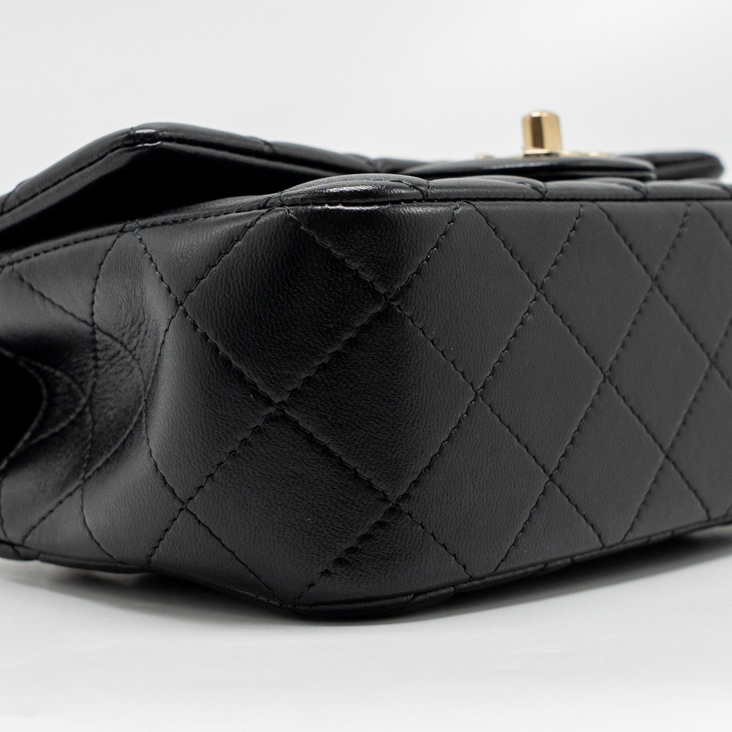 Chanel Top Handle Mini Rectangular Lambskin Black LGHW (Microchip)
