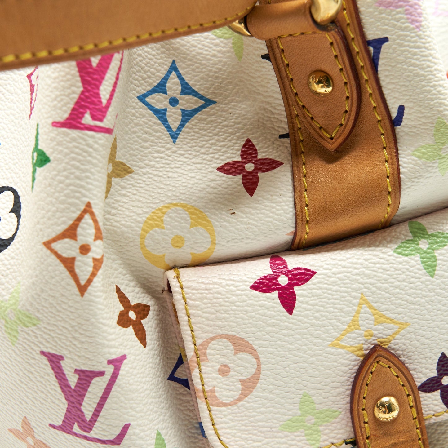 LOUIS VUITTON Petit Noe Shoulder Bag Monogram Canvas Multicolor White