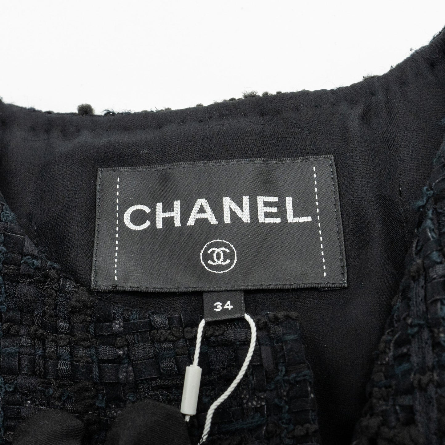 Chanel 21A Size 34 Jumpsuit Jacket Tweed Black/Burgundy/Gold
