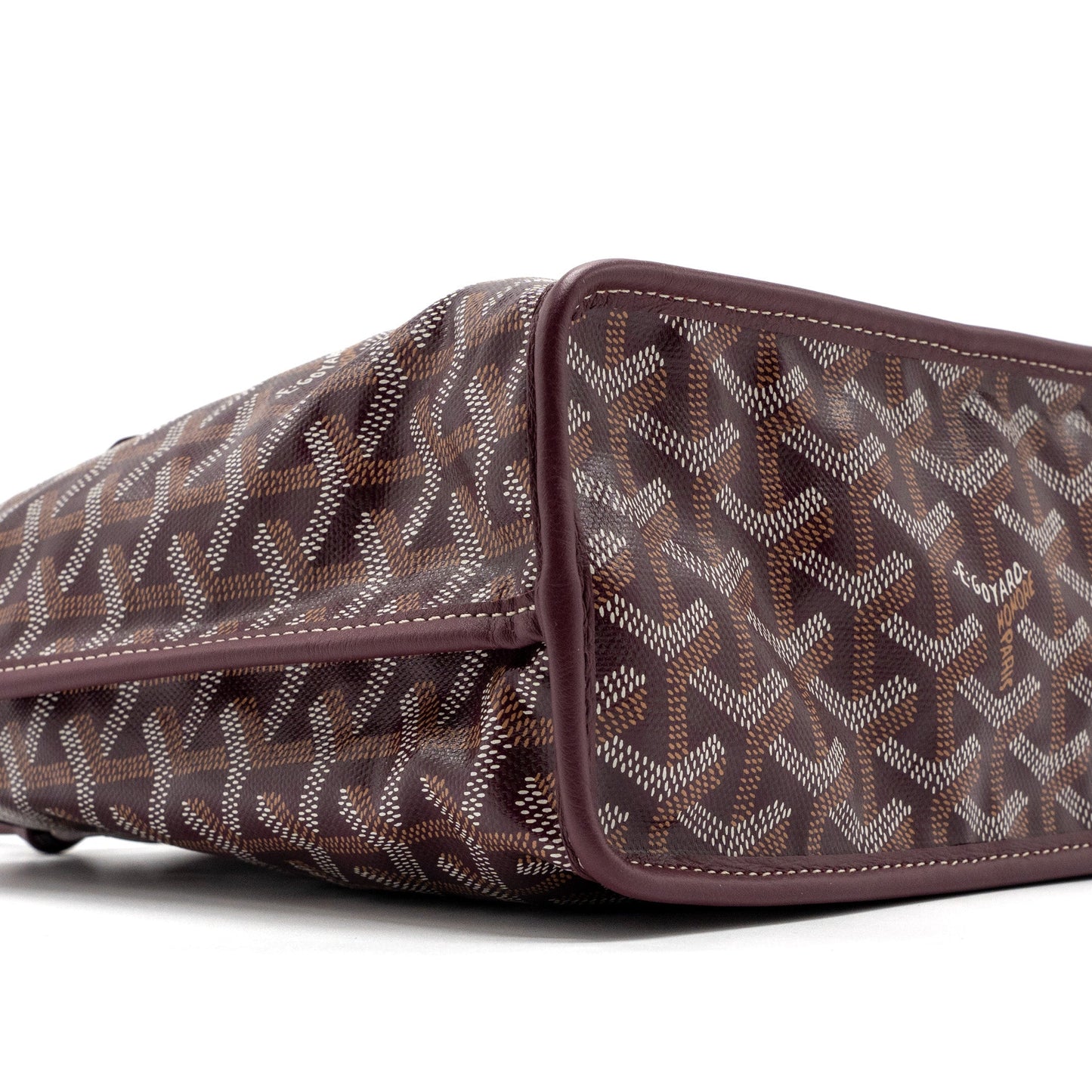 Goyard Anjou Mini tote Canvas/Calfskin Burgundy SHW
