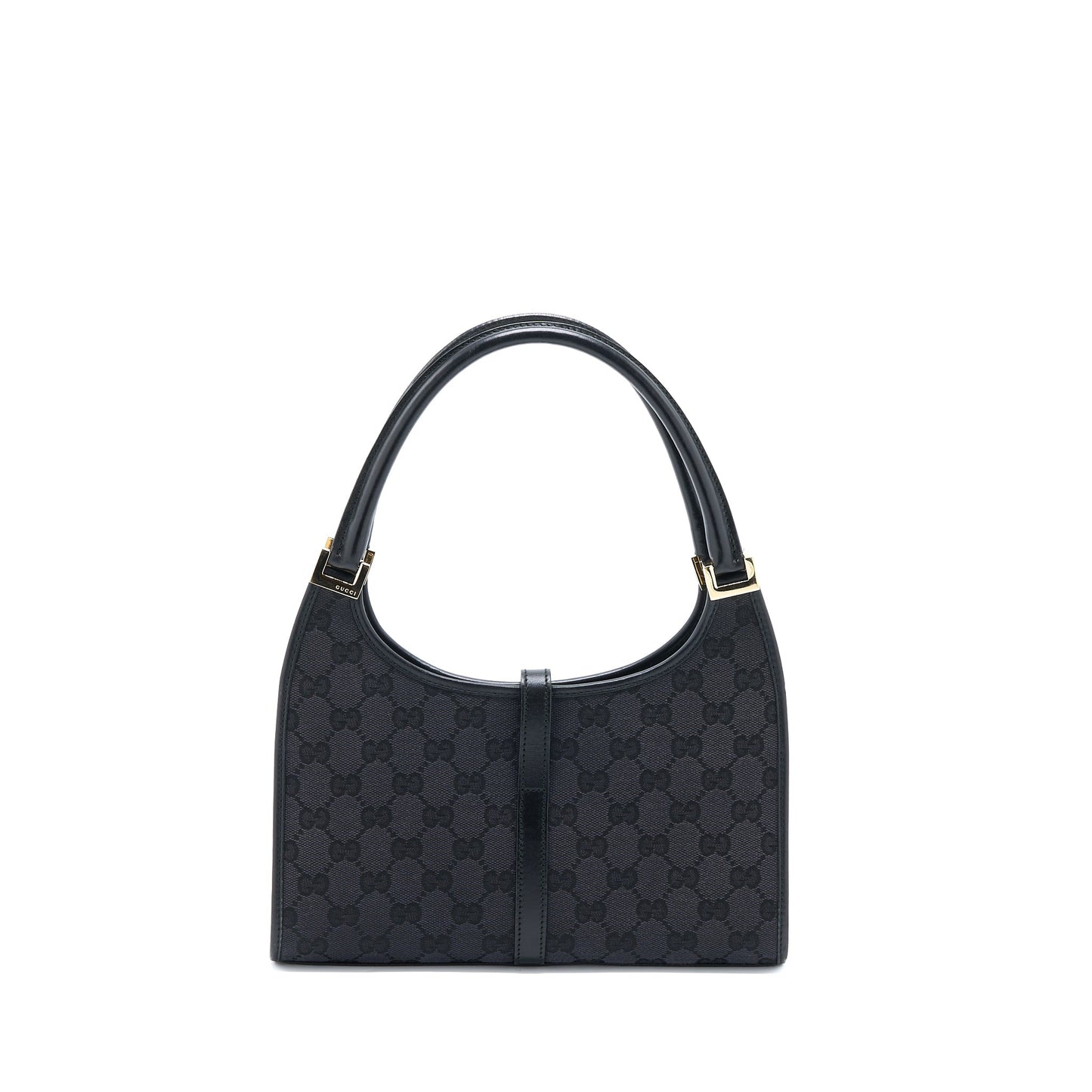 Gucci Vintage Jackie Bag GG Printed Canvas Black GHW