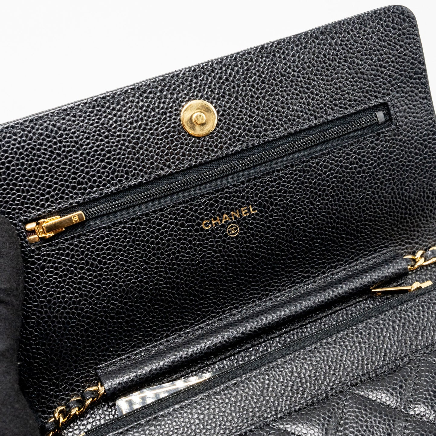 Chanel classic wallet on chain caviar black GHW