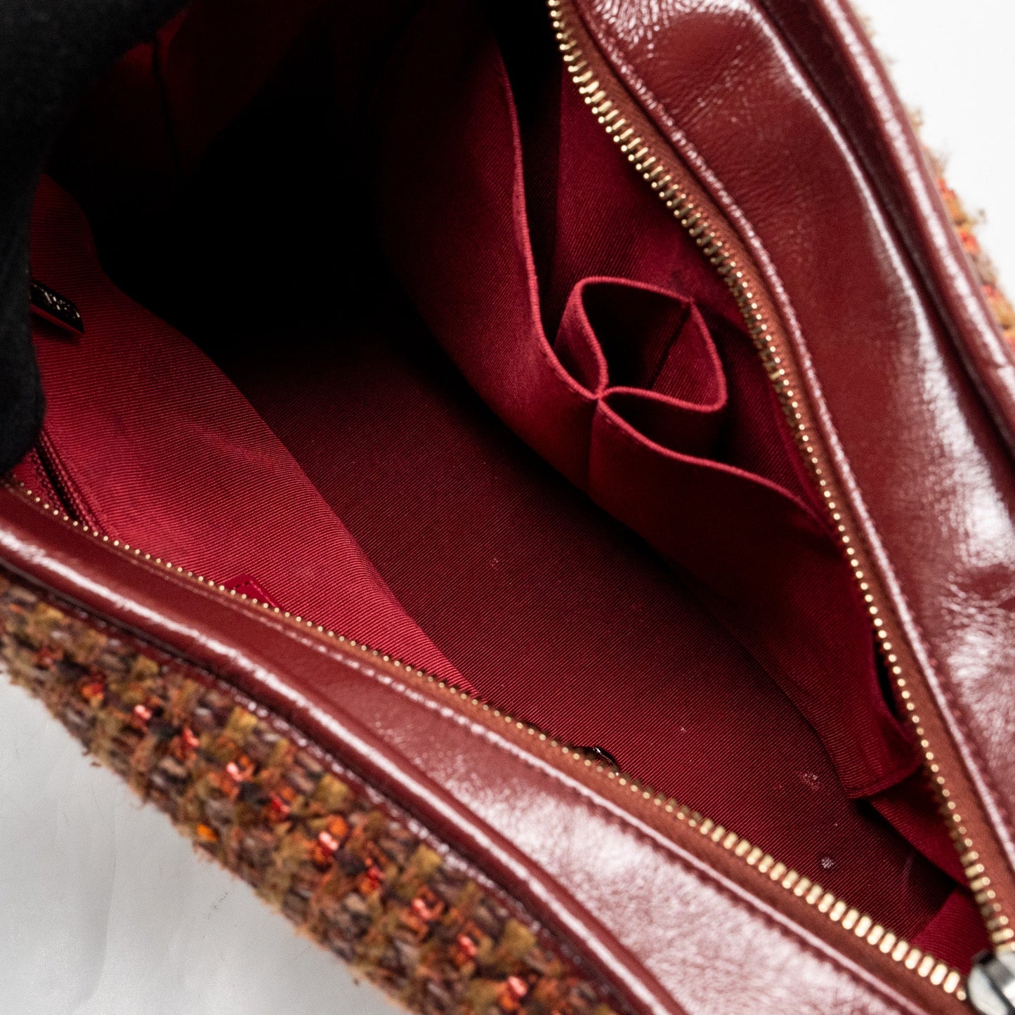 Chanel Gabrielle hobo bag tweed/ calfskin red/multicolour multicolour hardware