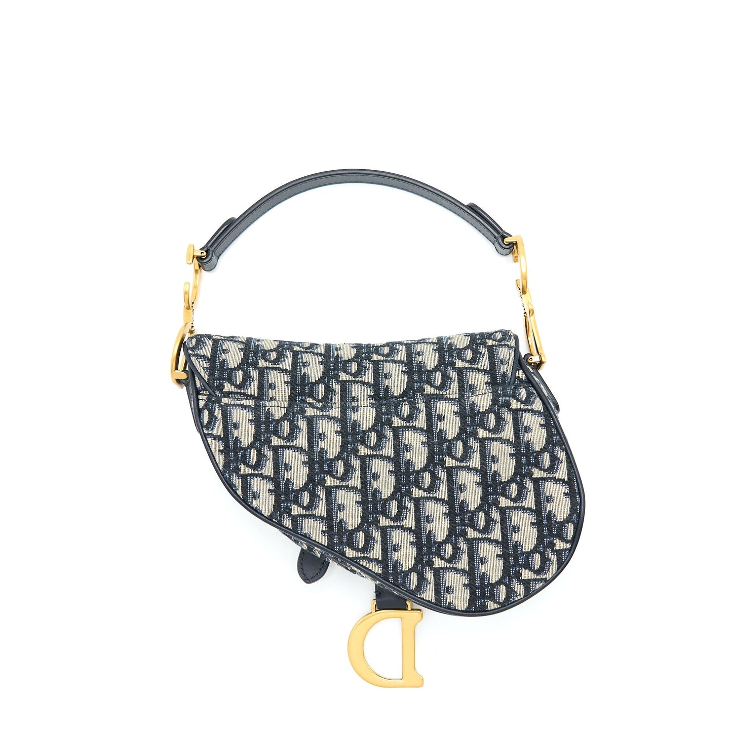Luxury Dior Mini Saddle Blue Oblique GHW