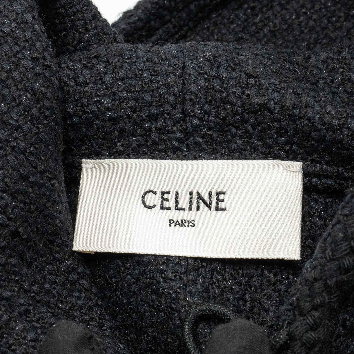 Celine Size 34 Veste Chasseur Baja Jacket Tweed Black