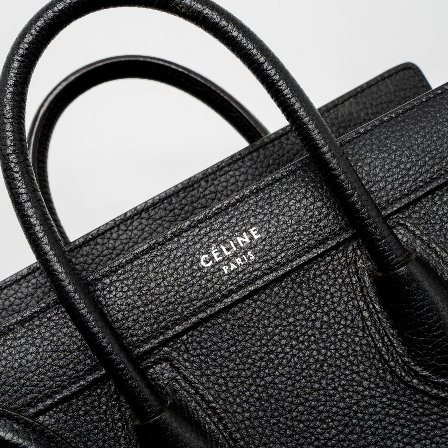 Celine Nano Luggage Bag Calfskin Black SHW