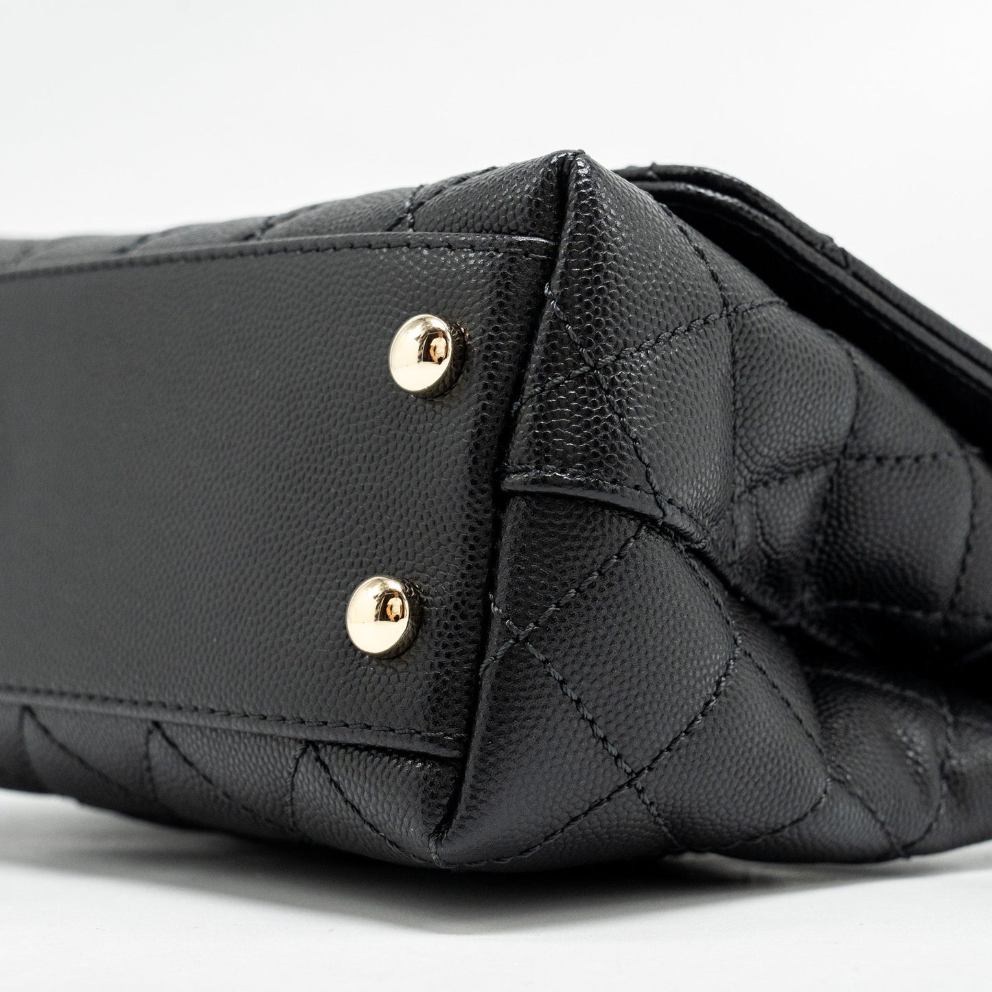 Chanel Mini CocoHandle Caviar Black LGHW (Microchip)