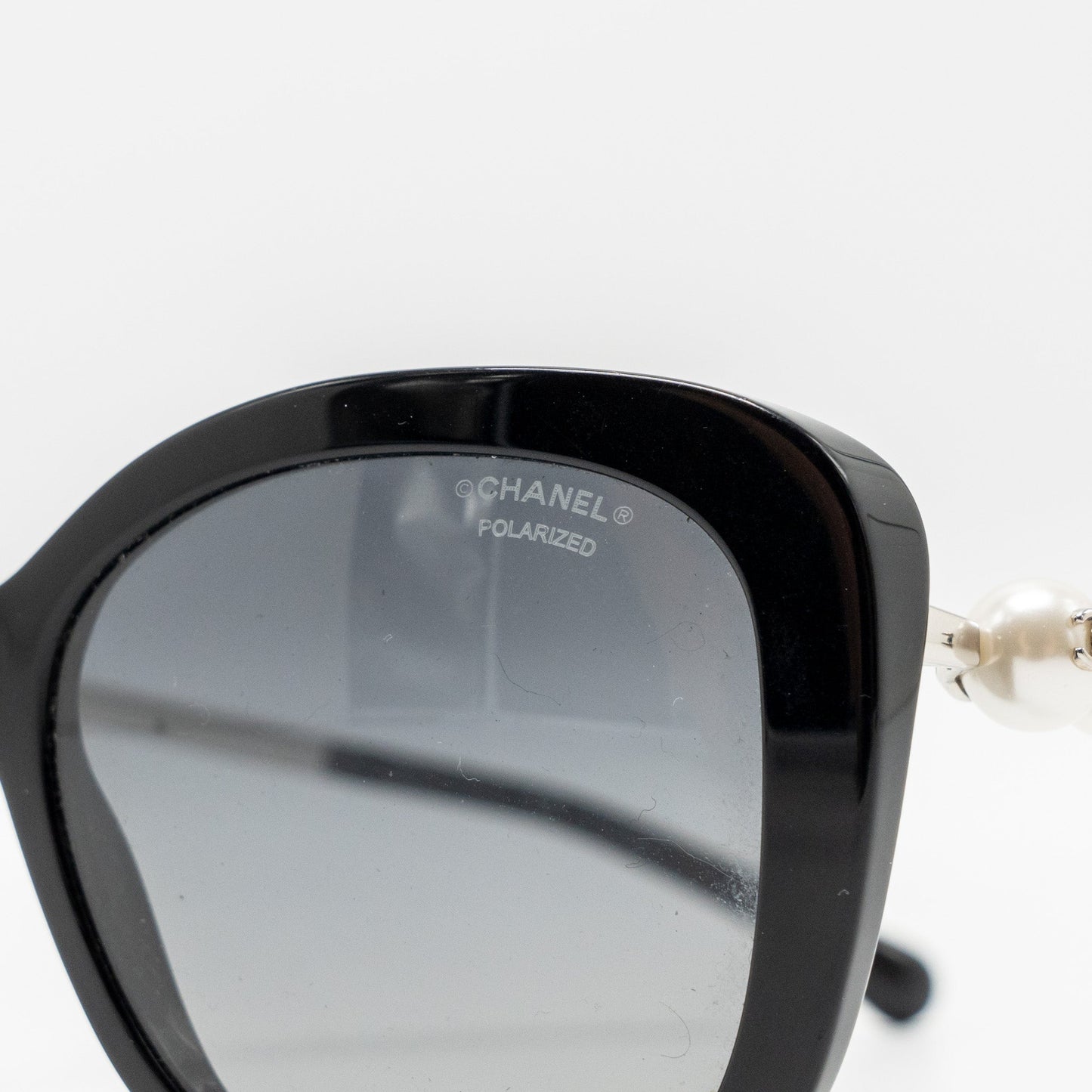 Chanel pearl decorated sunglasses black SHW