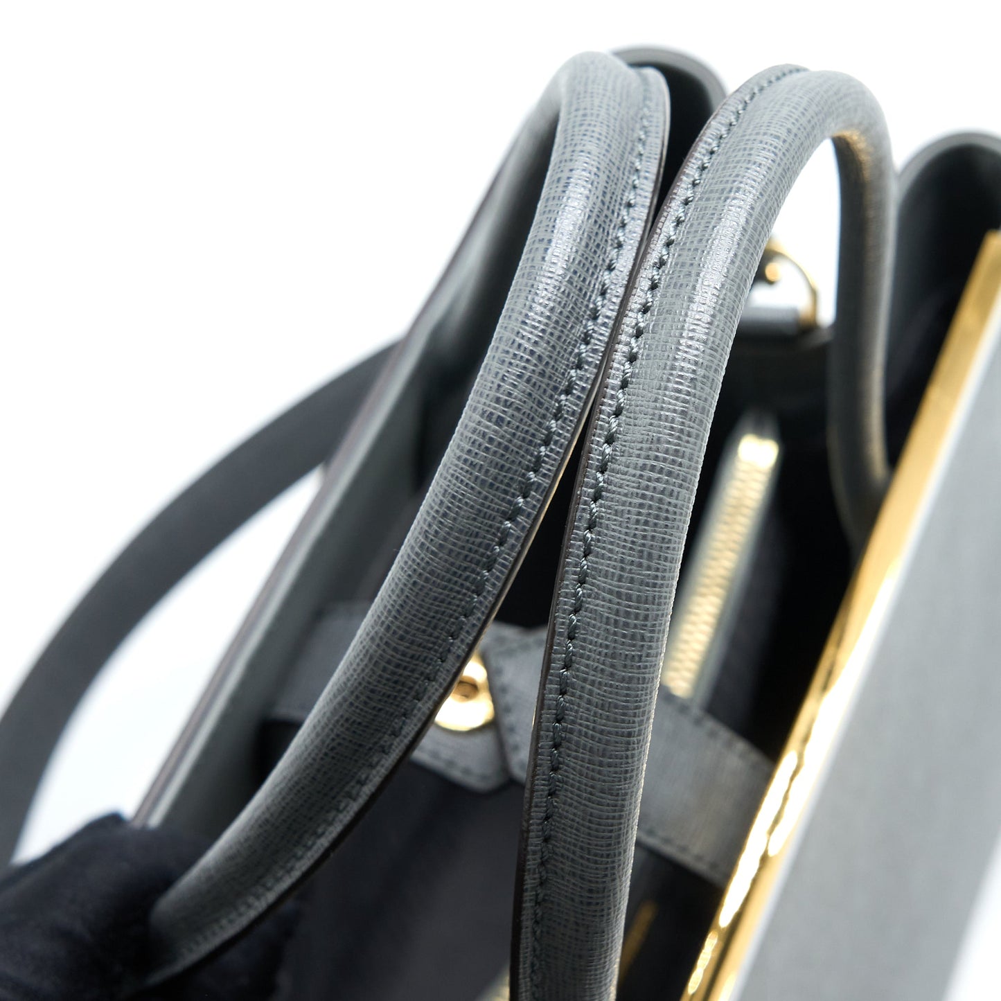 Fendi 2 Jours Large Bag Leather Grey GHW