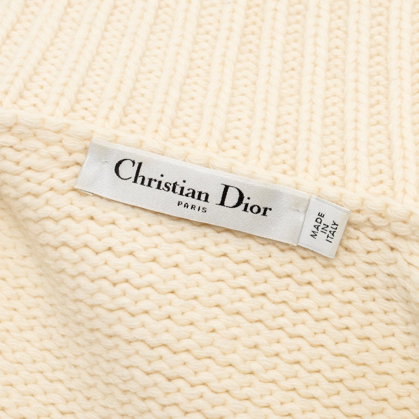 Dior Size 36 Marineiere Cardigan Virgin Wool/Cashmere Beige