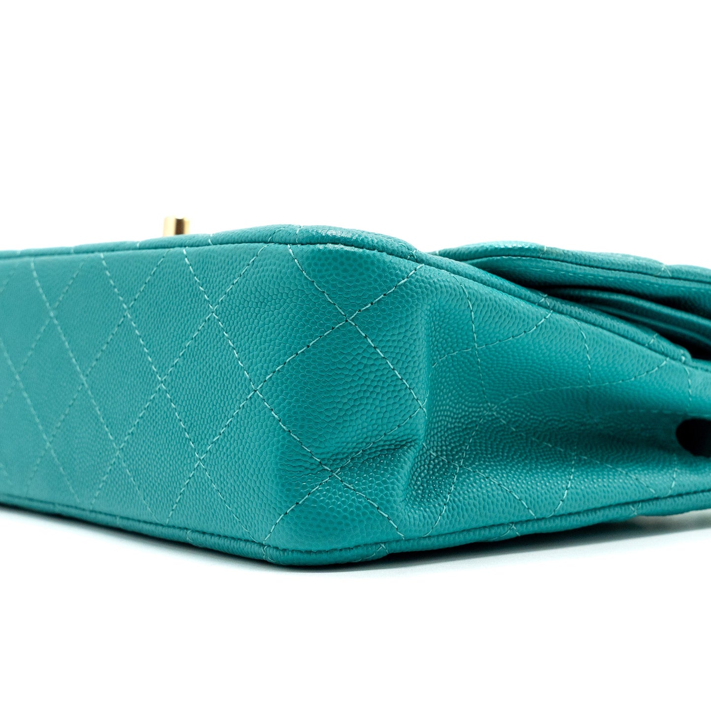 Chanel medium classic double flap bag caviar turquoise LGHW