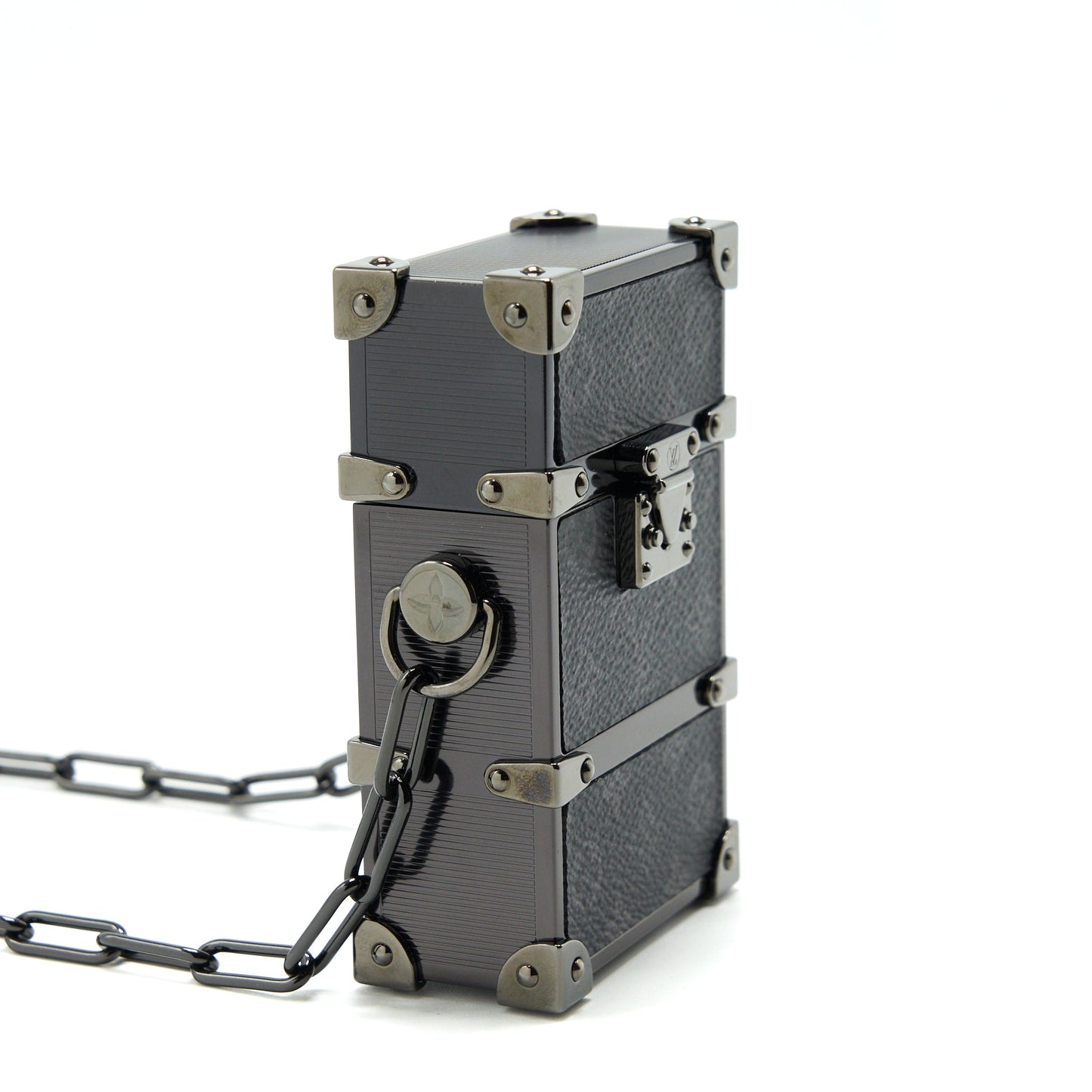 Louis Vuitton super mini trunk box with chain