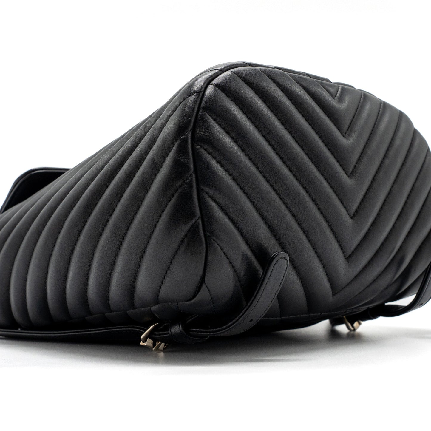 Chanel Small Urban Spirit Backpack Chevron Calfskin Black SHW