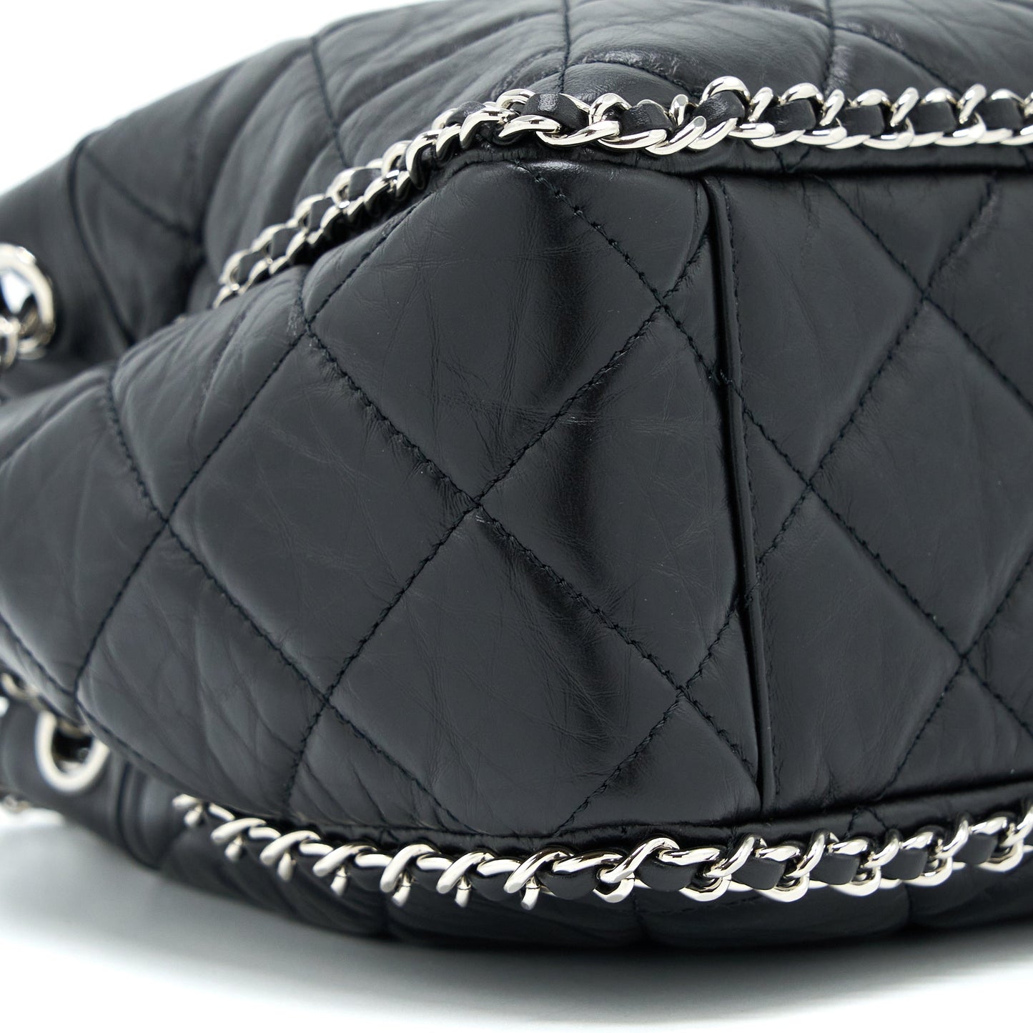 Chanel 20S Drawstring Bucket Bag Aged Calfskin Black SHW