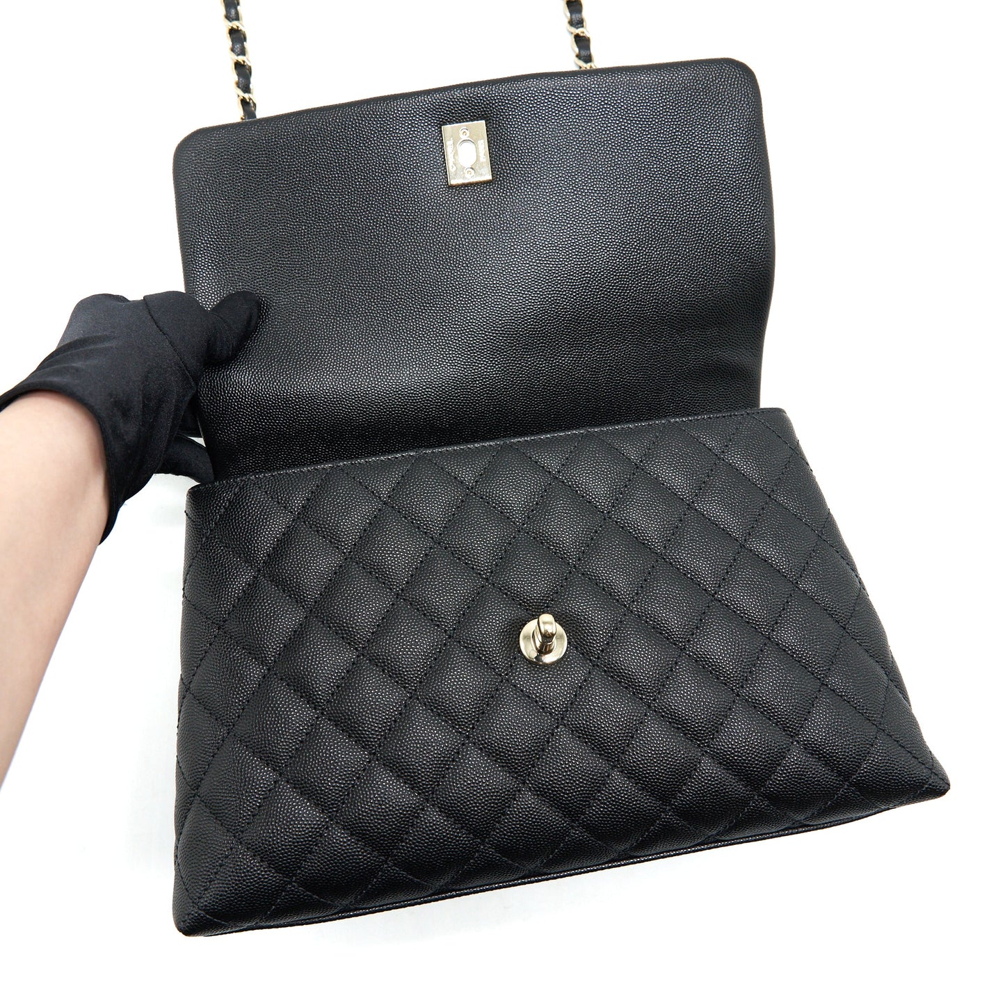 Chanel Medium Coco Handle Caviar Black LGHW