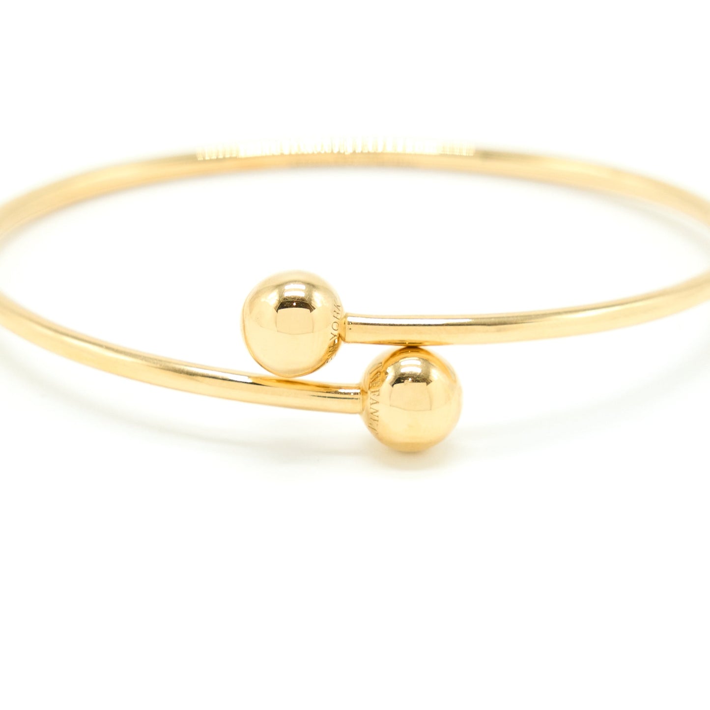 Tiffany Size L Ball Bypass Bracelet Yellow Gold