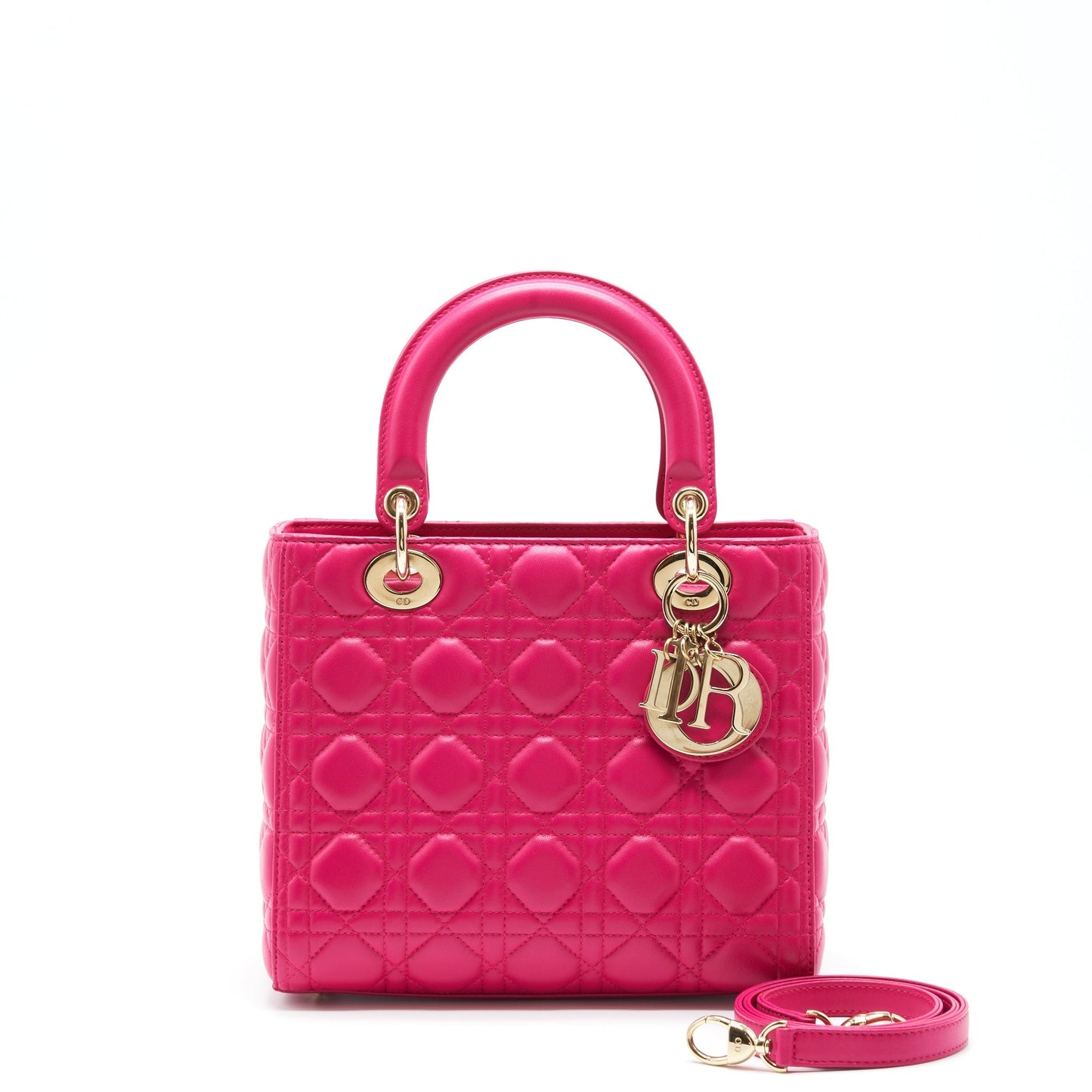 Luxury Dior Lady Luxury Dior Medium Lambskin Pink GHW