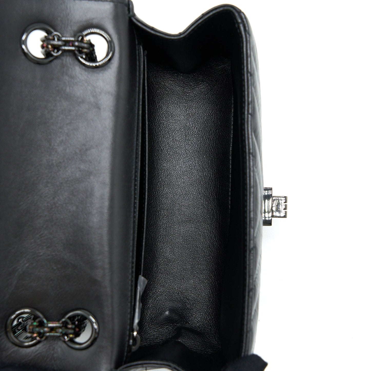 Chanel Mini Reissue 2.55 Flap Bag Chevron Aged Calfskin So Black