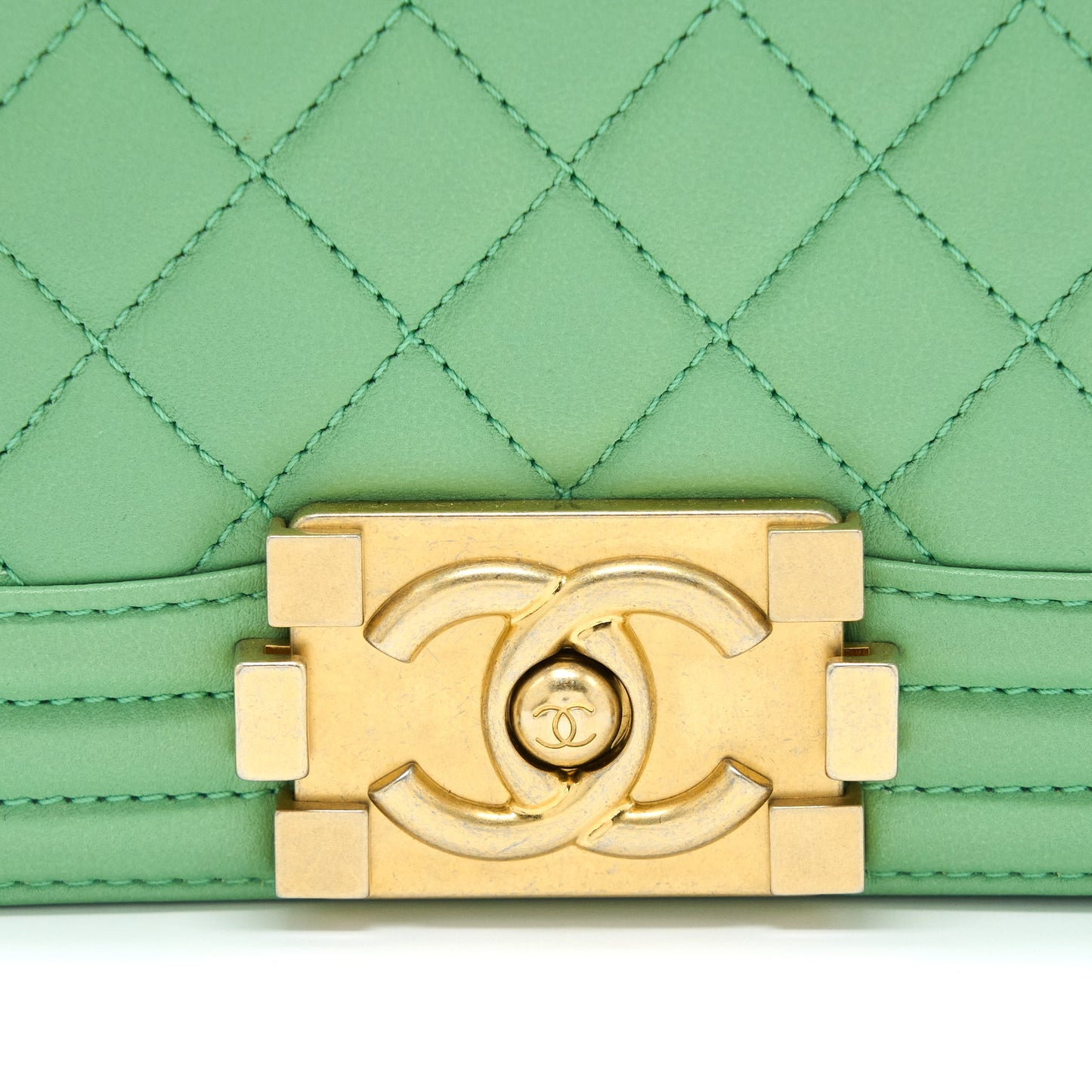 Chanel Small Boy Bag Calfskin Green GHW