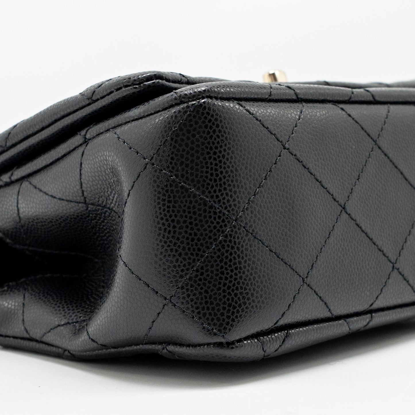 Chanel 25S Mini Coco Crush Handle Bag Caviar Black LGHW (Microchip)