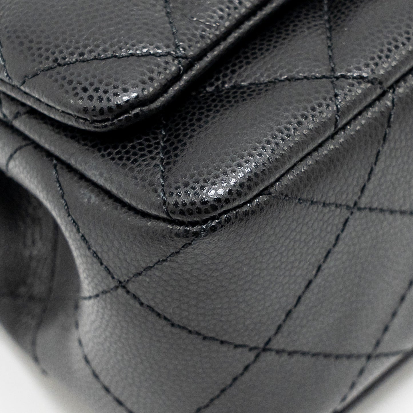 Chanel 25S Mini Coco Crush Handle Bag Caviar Black LGHW (Microchip)