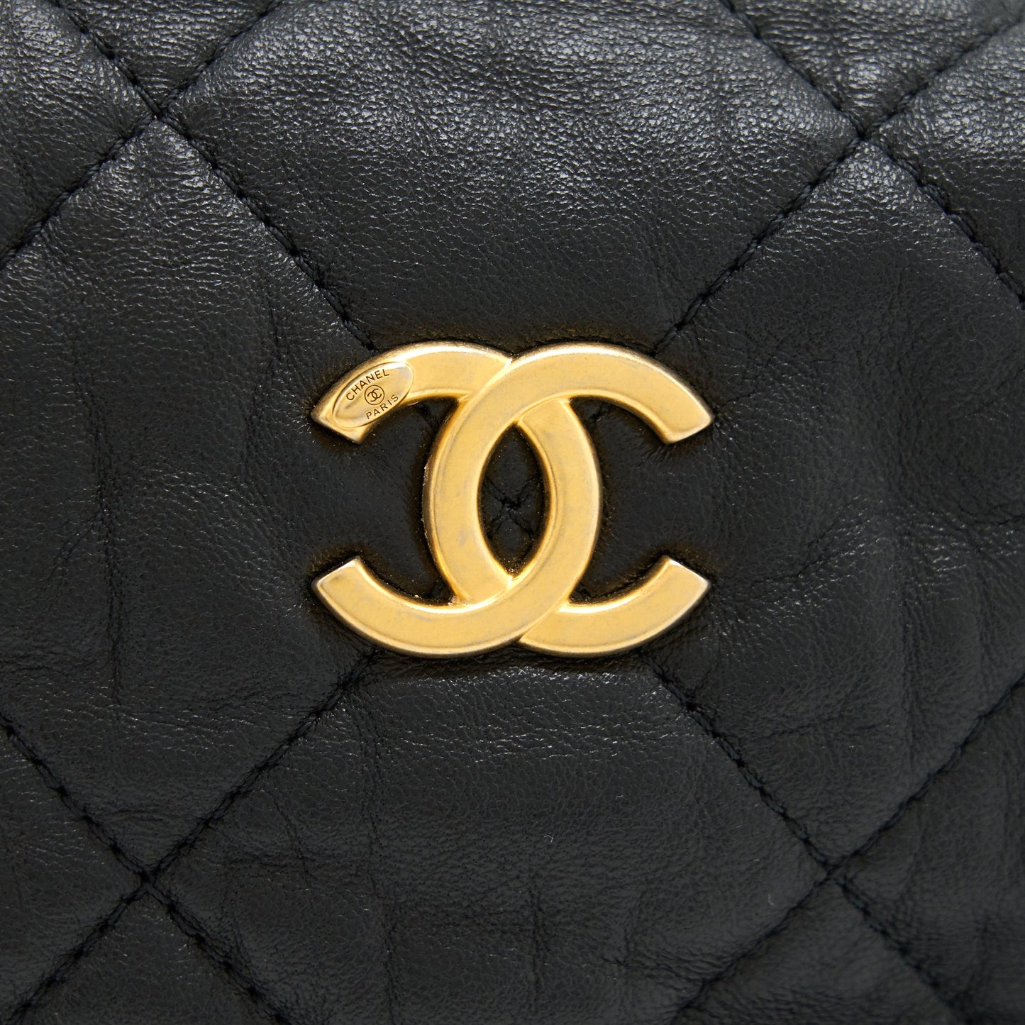 Chanel Hobo Crossbody Bag Lambskin Black GHW