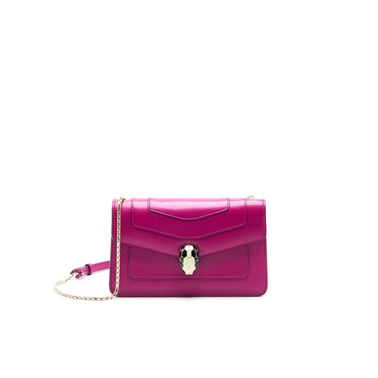 Bvlgari Serpenti Forever Crossbody Flap Bag in Dark Pink