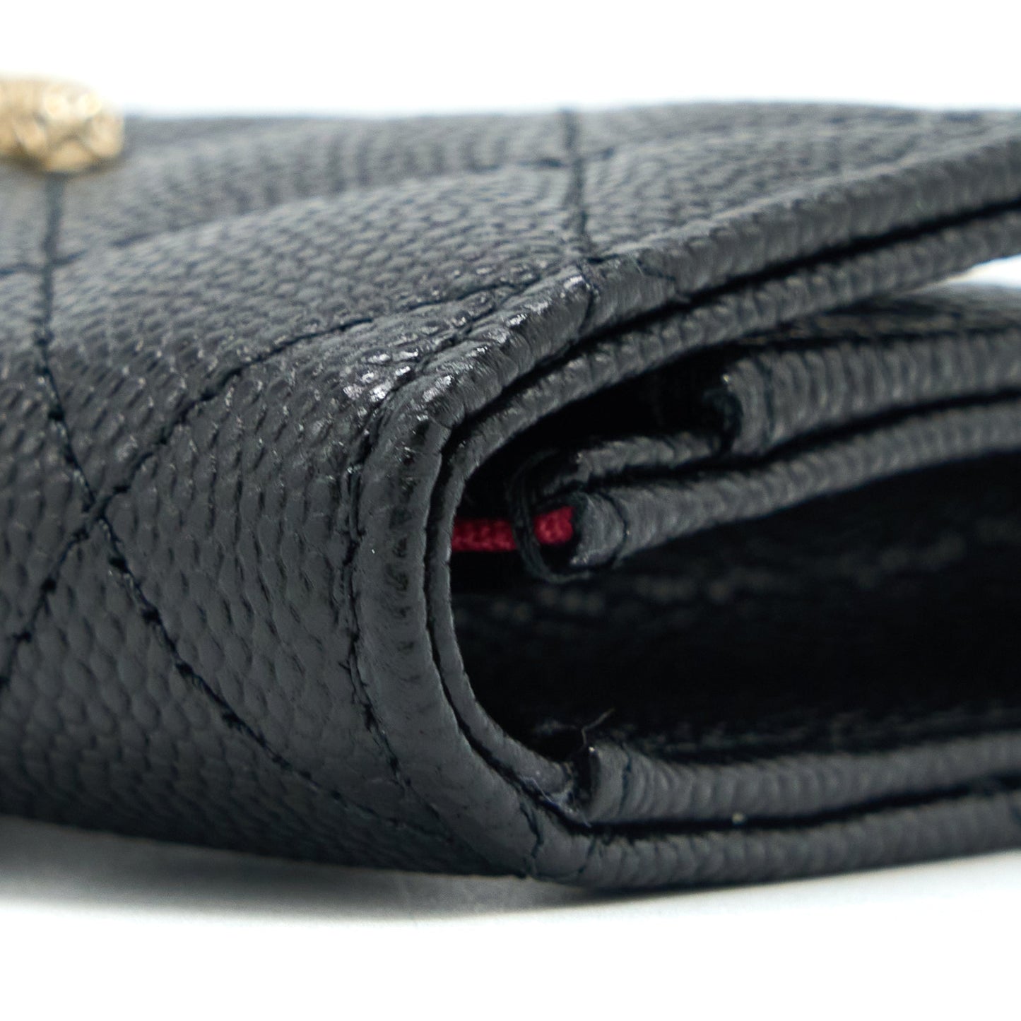 Chanel 23P Detailed Logo Flap Card Holder Caviar Black LGHW (Microchip)