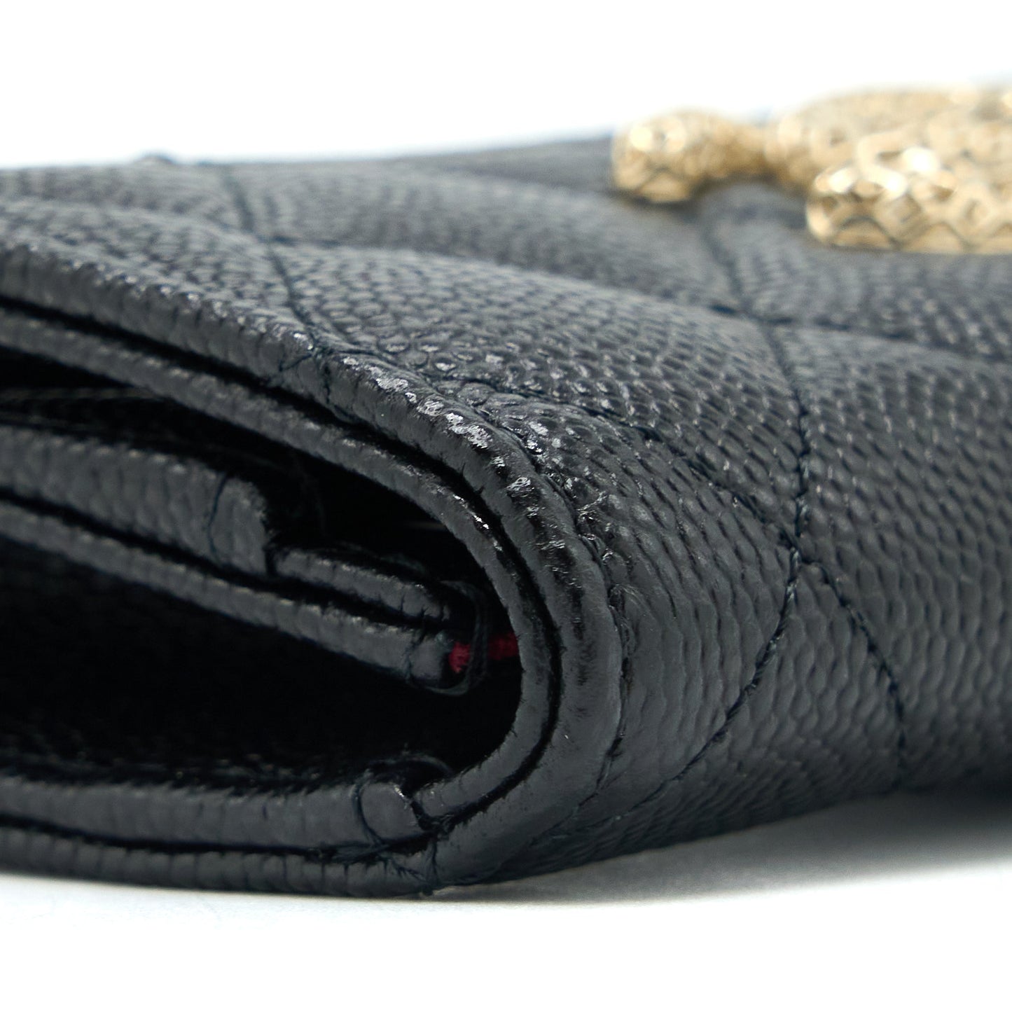 Chanel 23P Detailed Logo Flap Card Holder Caviar Black LGHW (Microchip)