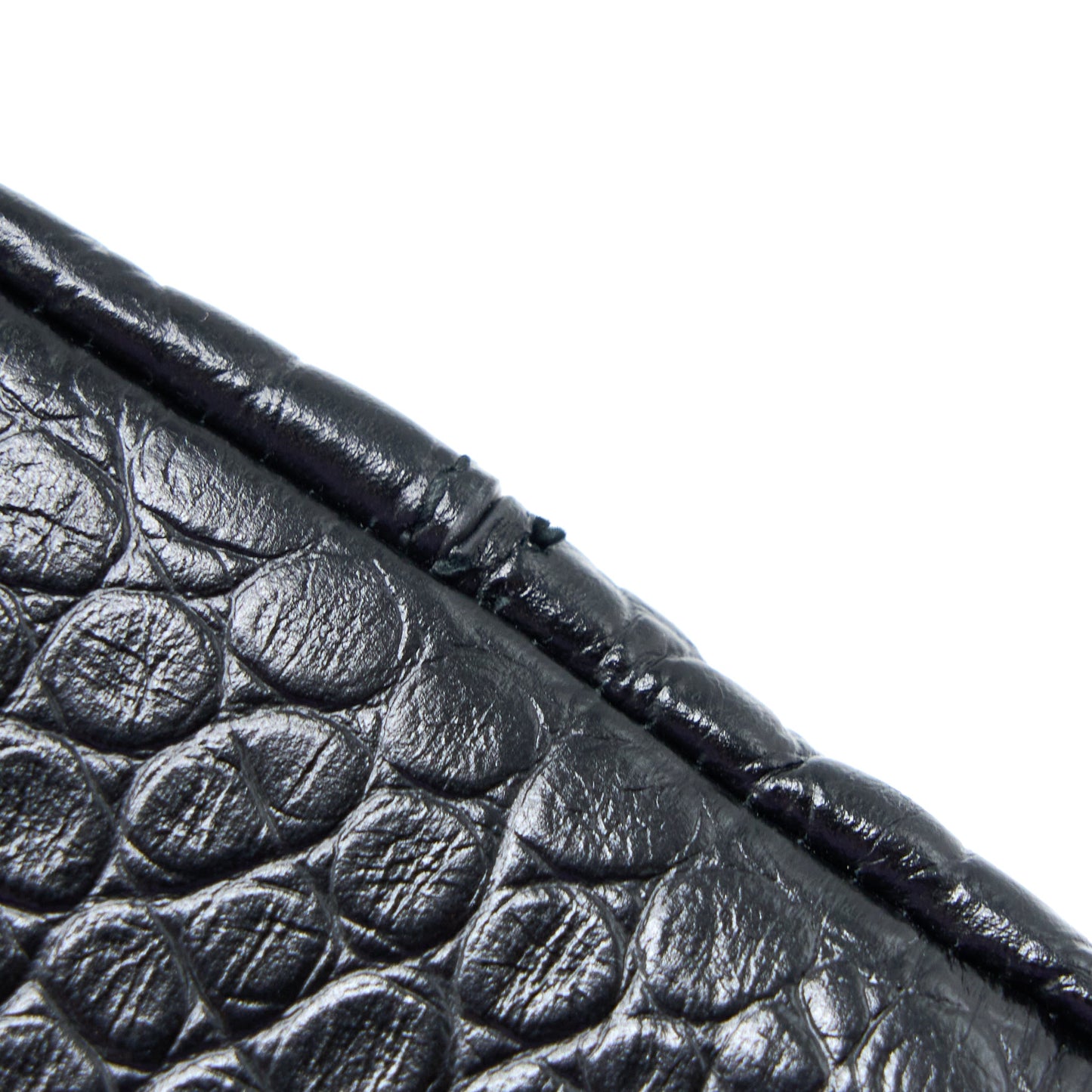 Balenciaga Small Downtown Shoulder Bag Croc Embossed Leather Black with Black Hardware