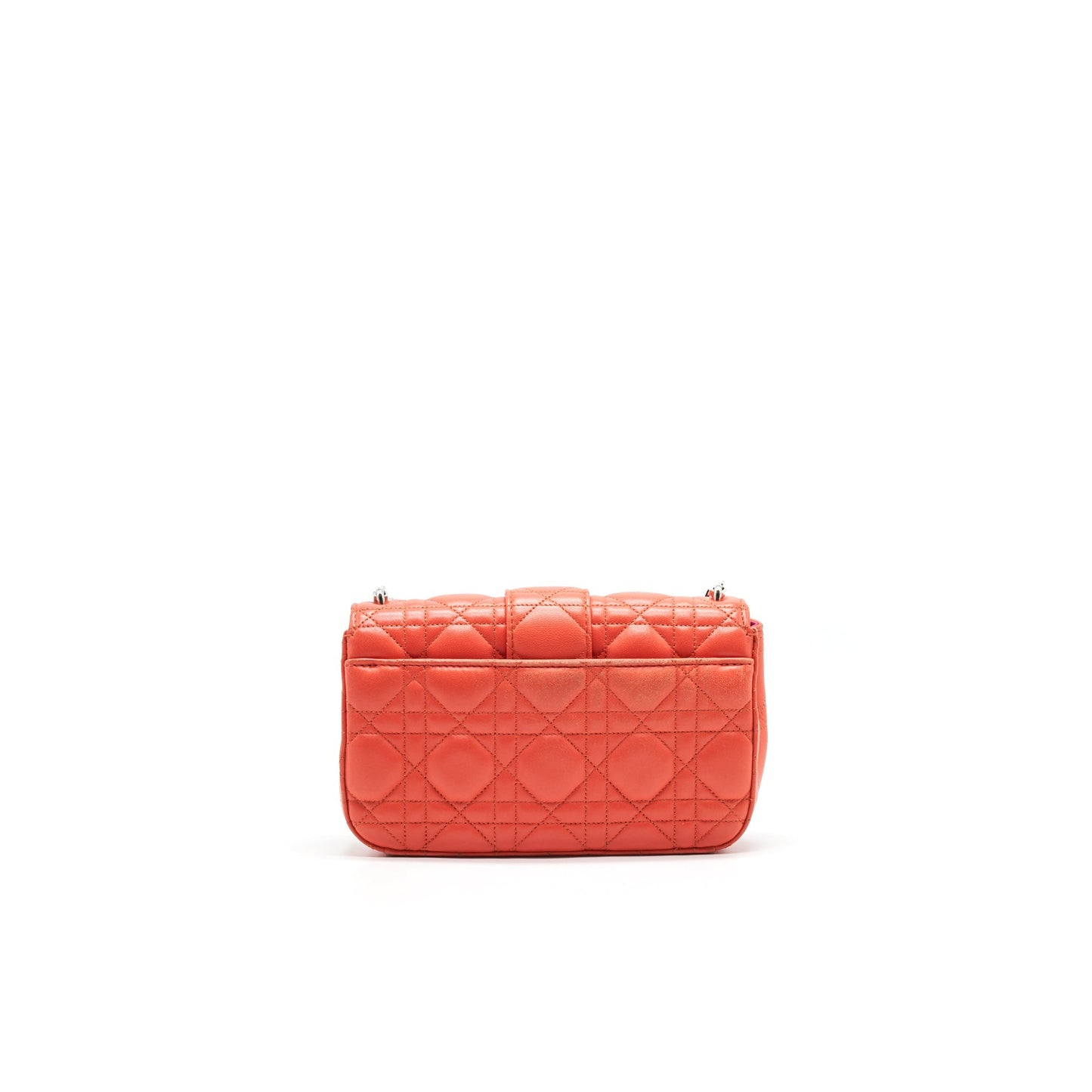 Christian Luxury Dior Small Miss Luxury Dior Flap Bag In Coral SHW