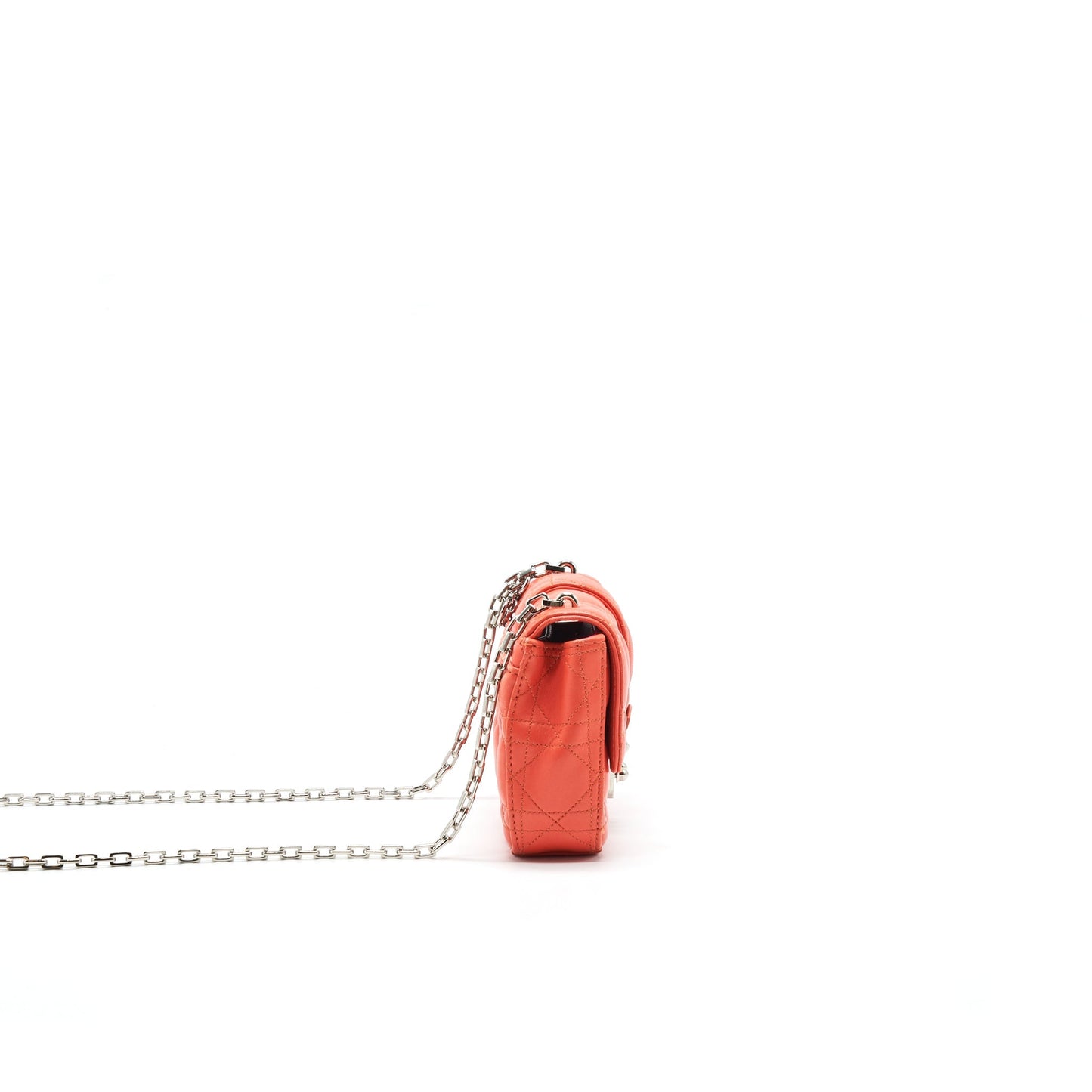 Christian Luxury Dior Small Miss Luxury Dior Flap Bag In Coral SHW