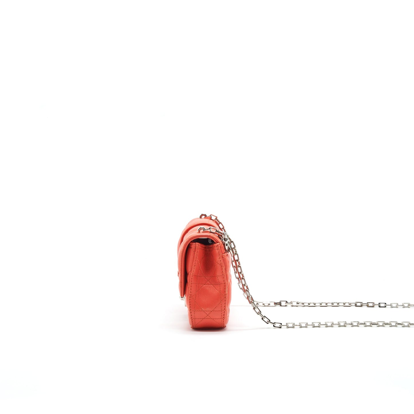 Christian Luxury Dior Small Miss Luxury Dior Flap Bag In Coral SHW