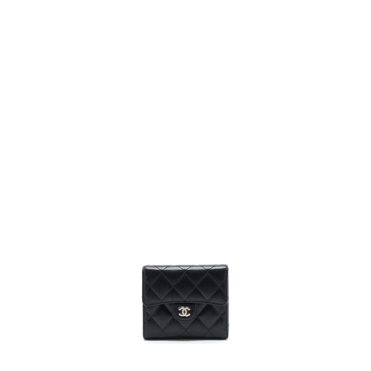 Chanel Small Classic Compact Wallet Lambskin Black SHW