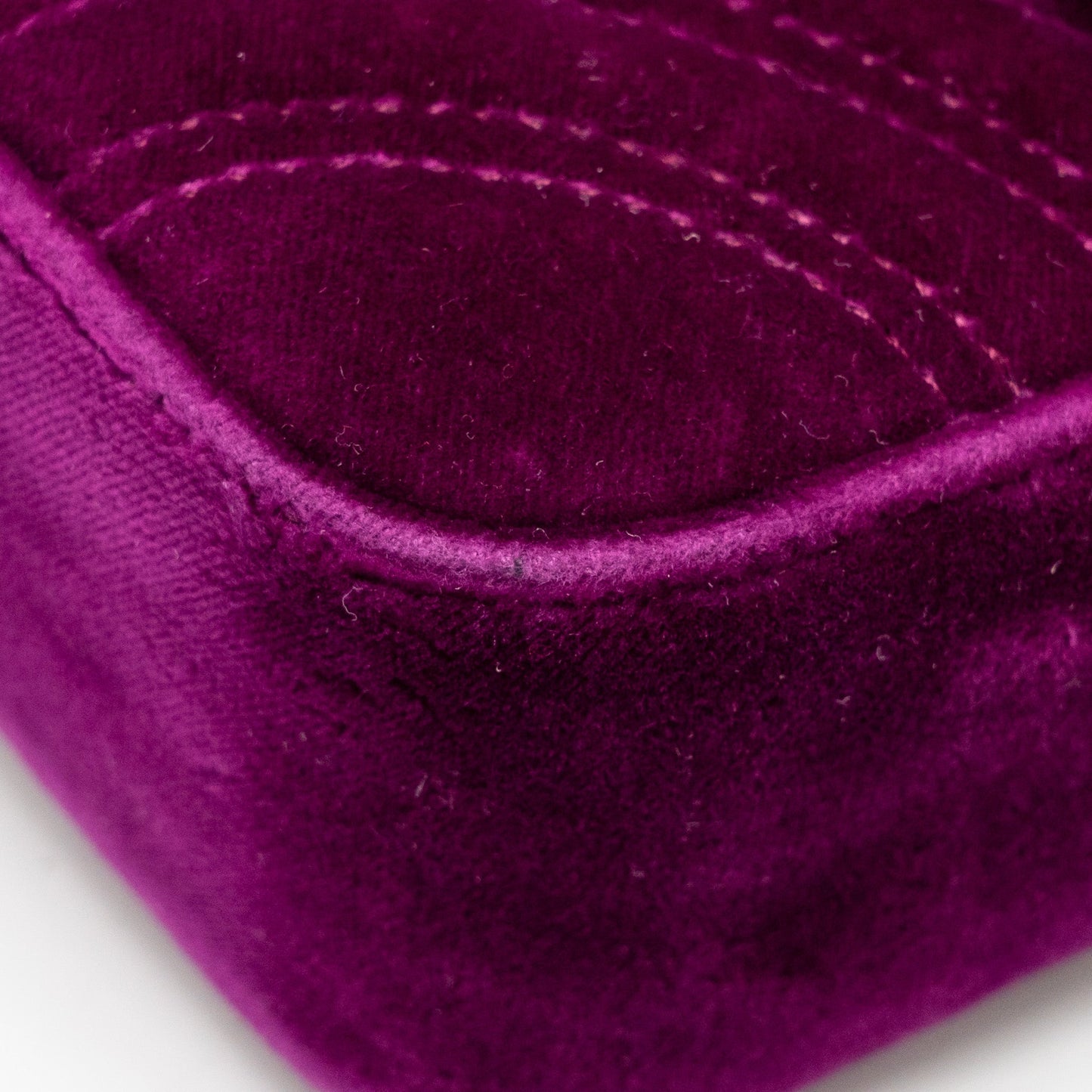 Gucci Mini GG Marmont Shoulder Bag Velvet Hot Pink GHW