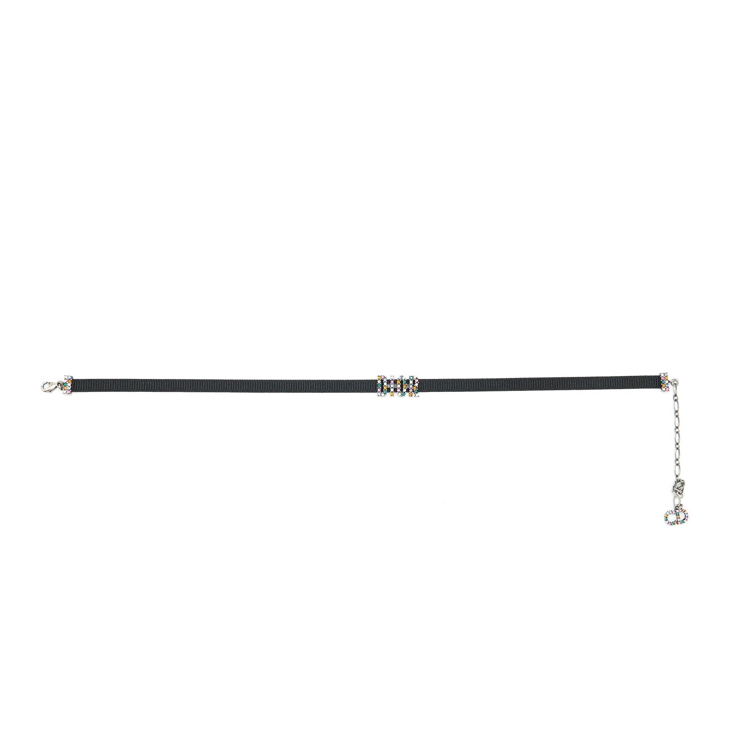 Luxury Dior Letter Choker Black/Multicoloured logo