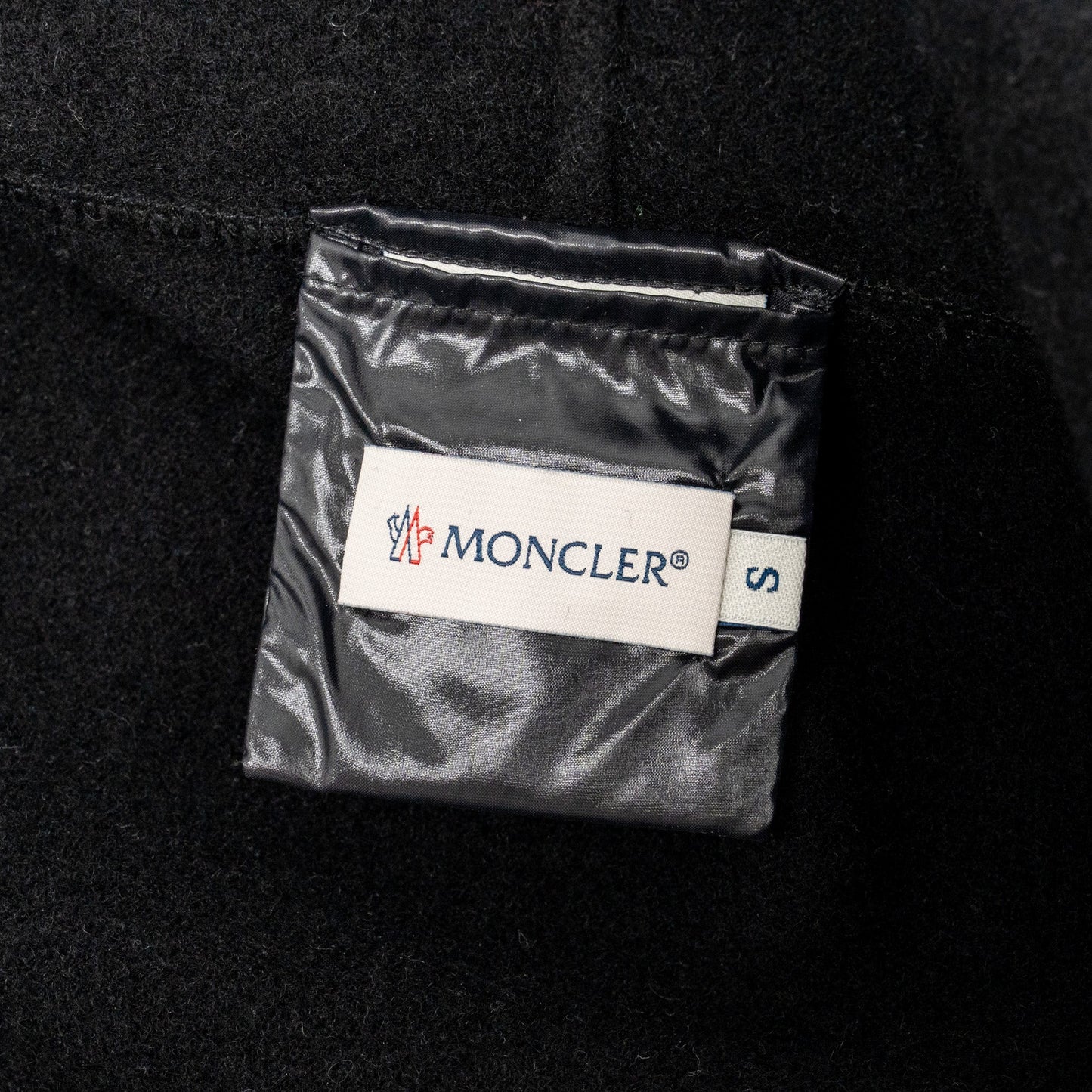 Moncler Size S Padded Wool Cardi-Coat Black