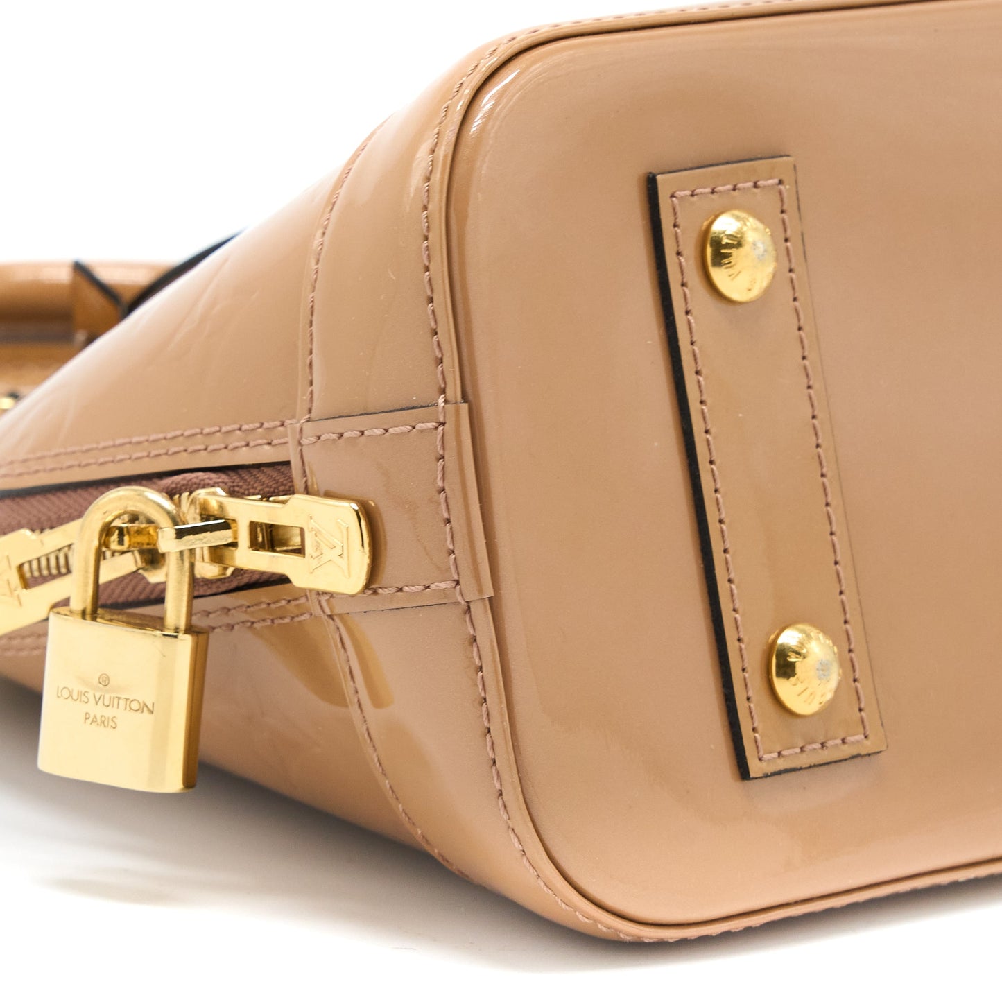 Louis Vuitton Alma BB Patent Dark Beige GHW