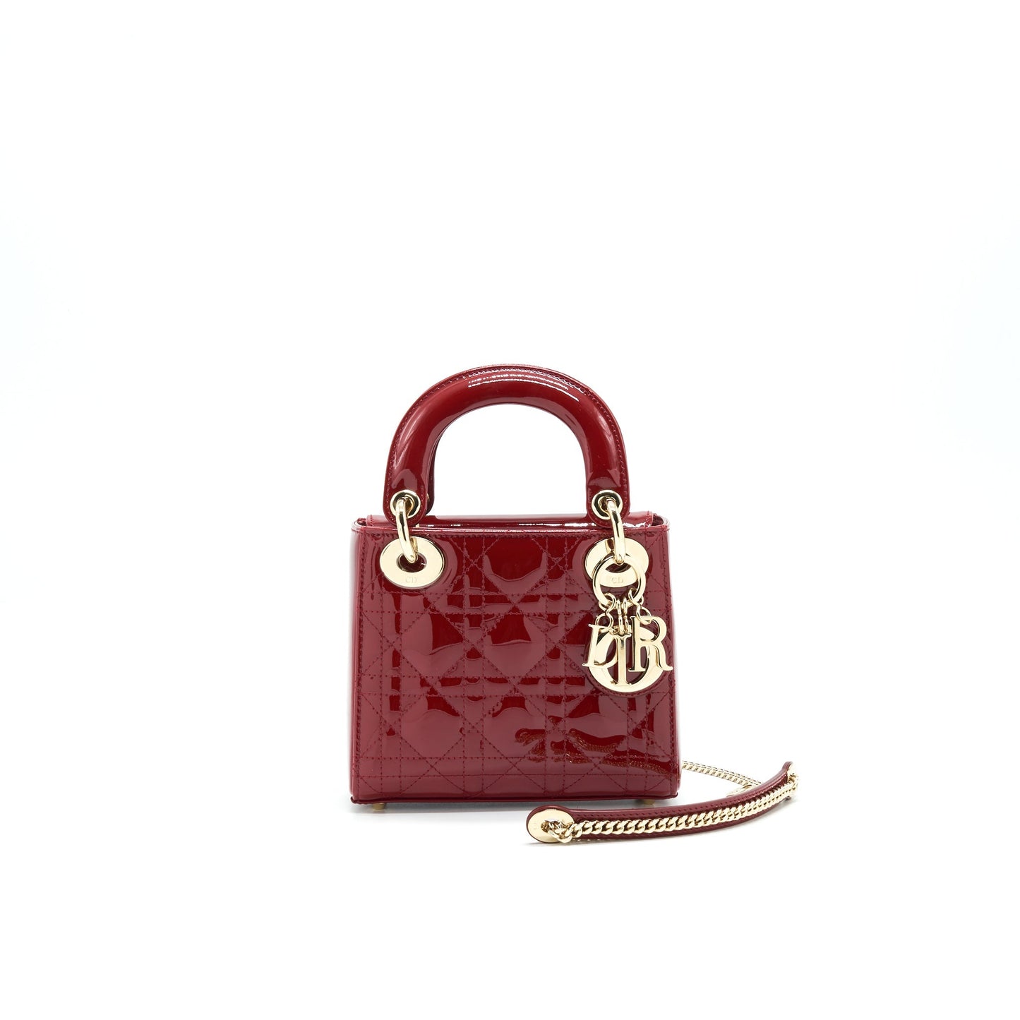 Luxury Dior MINI LADY Luxury Dior PATENT LEATHER IN RED