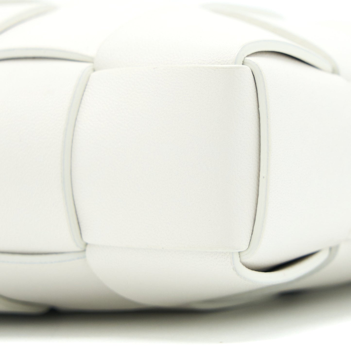 Bottega Veneta Wood Metal Handle Snap Pouch White Multicolour Hardware