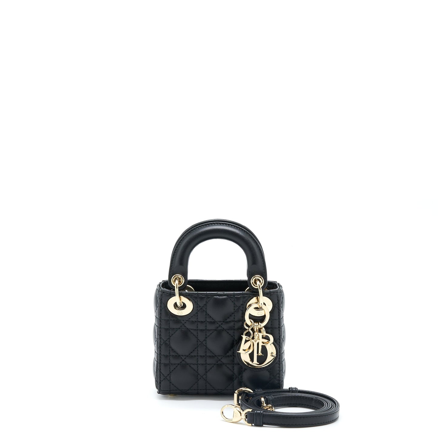 Luxury Dior Micro Lady Luxury Dior Lambskin Black GHW
