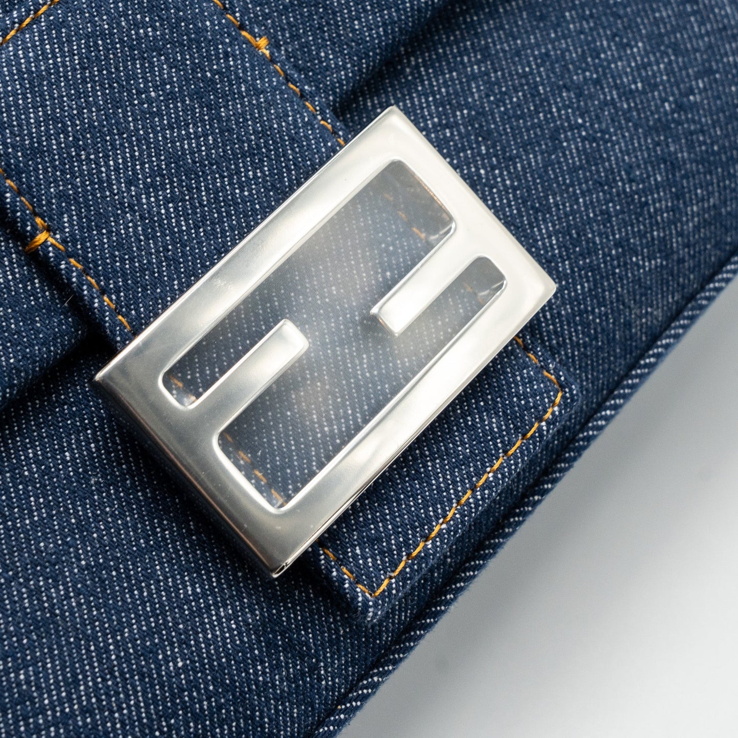Fendi Baguette Denim Blue SHW