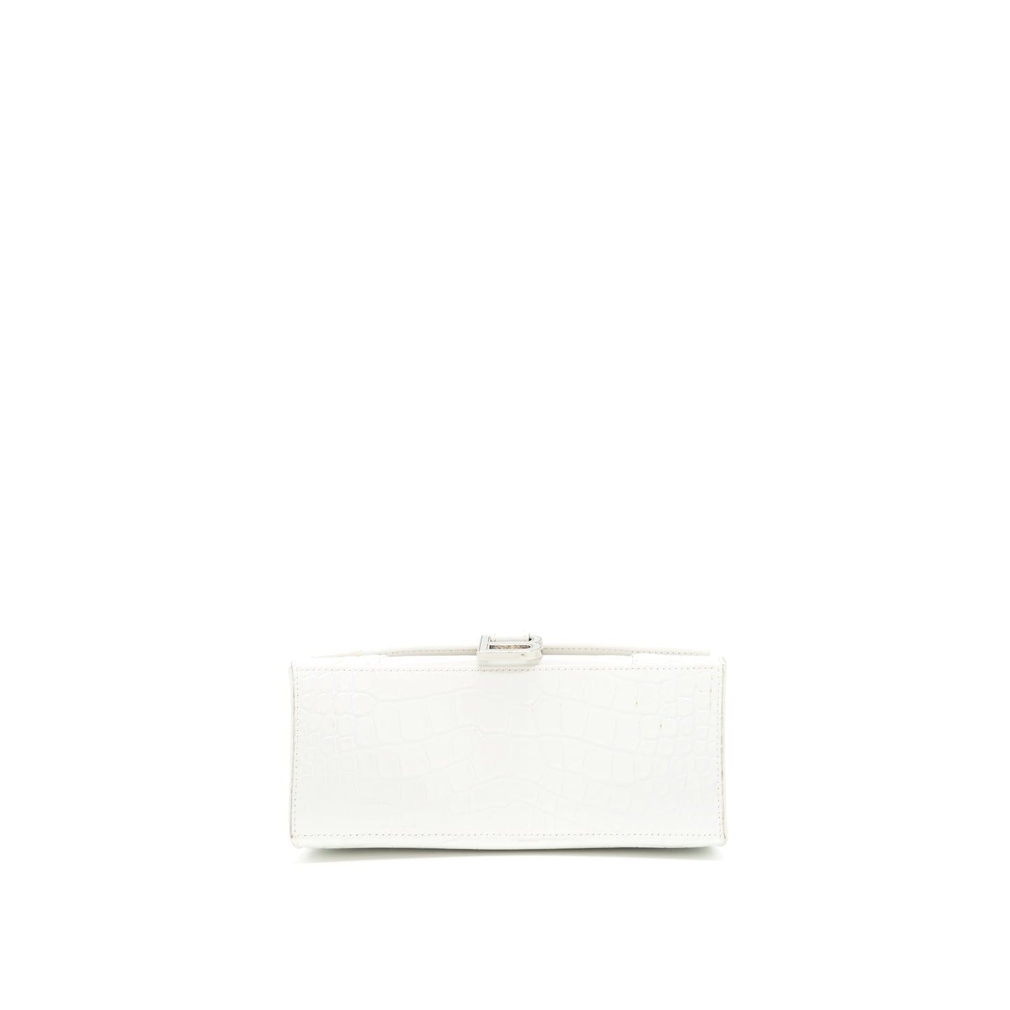 Balenciaga Hourglass S Croc embossed Calfskin White SHW