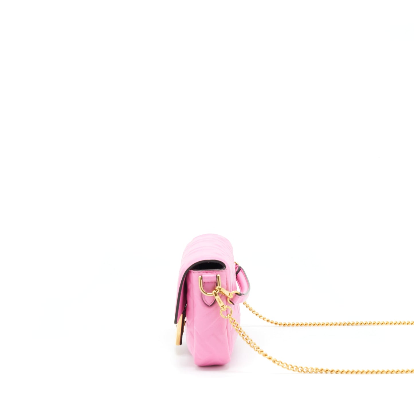 Fendi Mini Baguette Lambskin Pink GHW