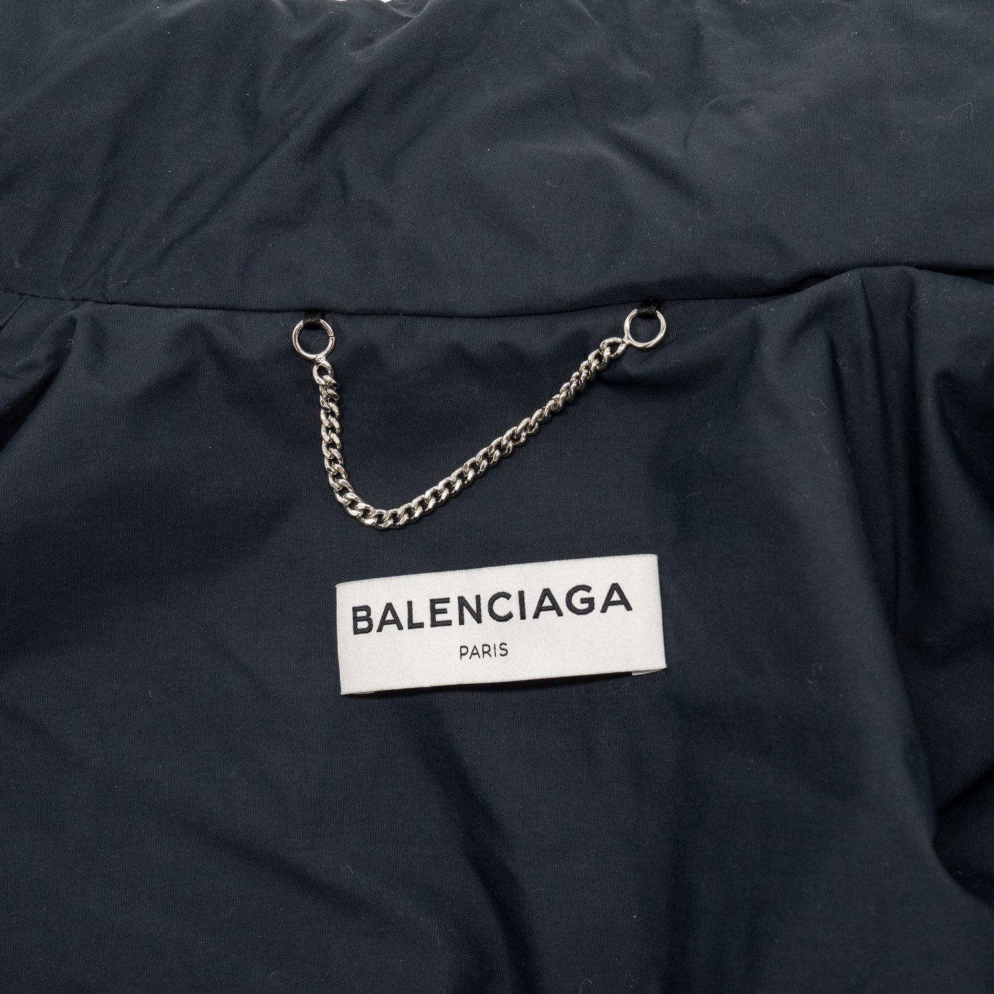 Balenciaga Size 34 Logo Anorak Nylon Black SHW