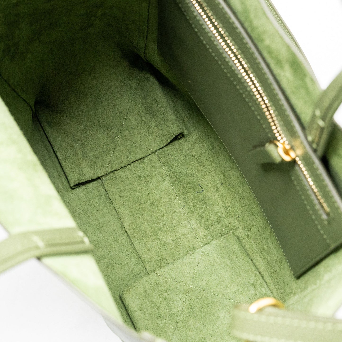 Celine vertical cabas tote bag grained calfskin green GHW