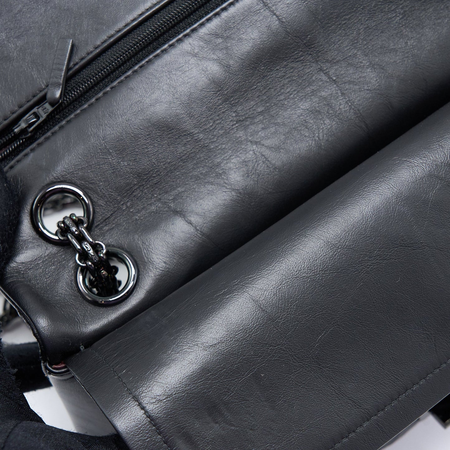 Chanel 2.55 Reissue Small Double Flap Bag Chevron Aged Calfskin Black with Black Hardware