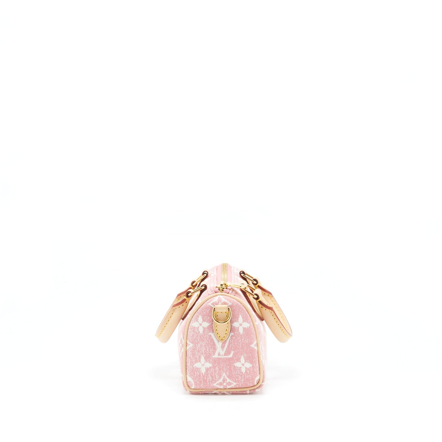 Louis Vuitton Nano Speedy Monogram Jacquard Denim Pink GHW