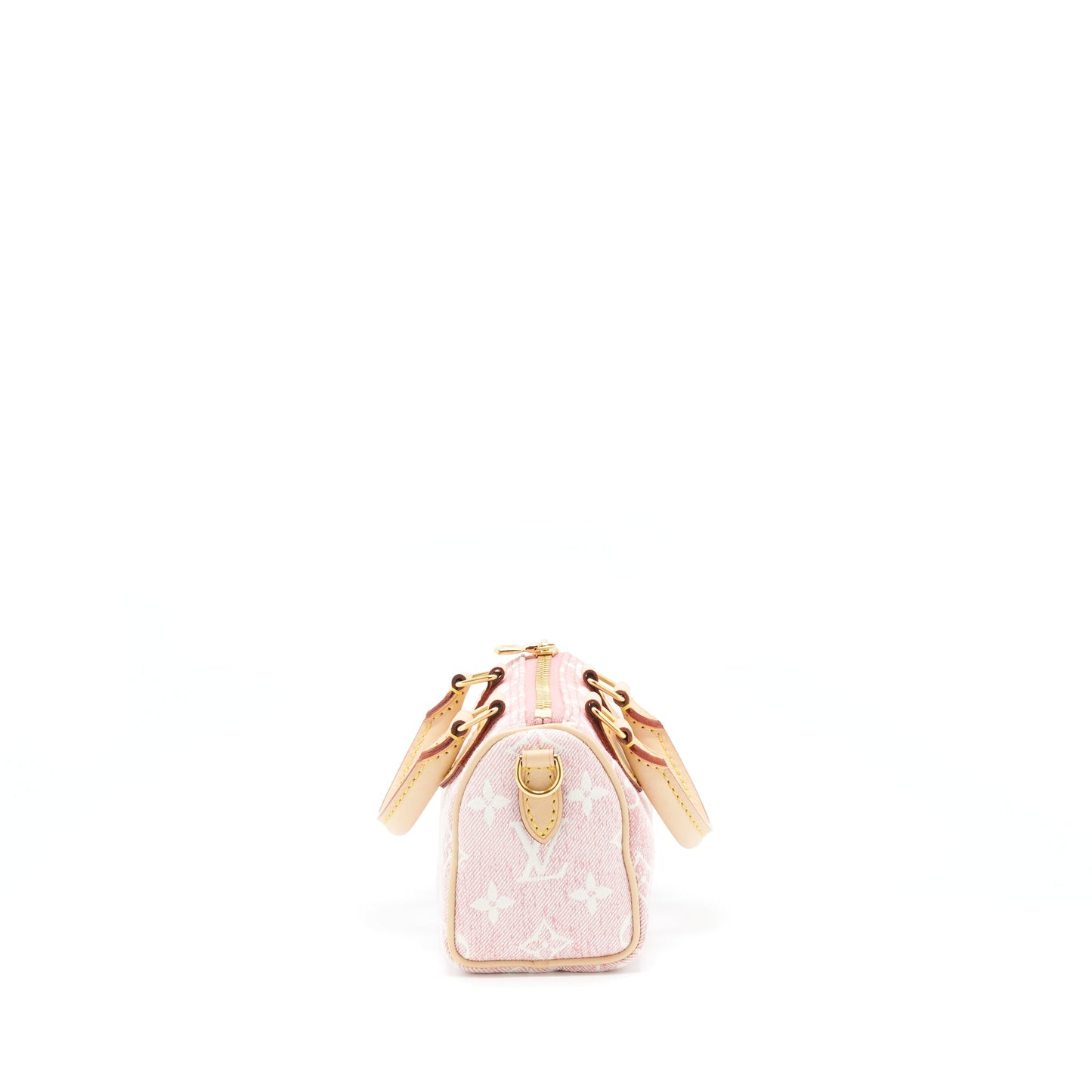 Louis Vuitton Nano Speedy Monogram Jacquard Denim Pink GHW