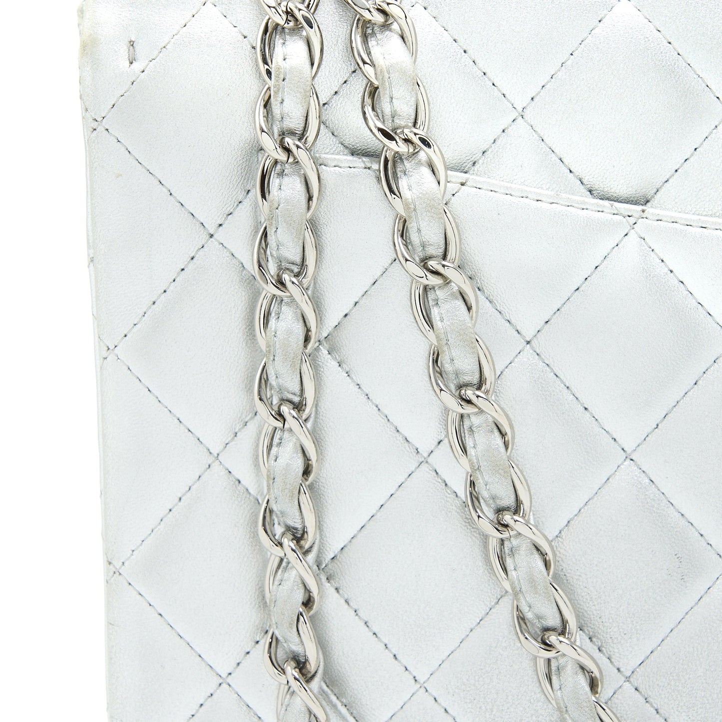 Chanel Maxi Classic Single Flap Bag Lambskin Silver SHW